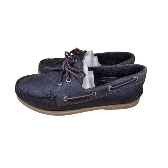 Sperry Men's Authentic Original 2-Eye Seacycled Boat Shoe in Cozy Java Worn 2x - Picture 4 of 8